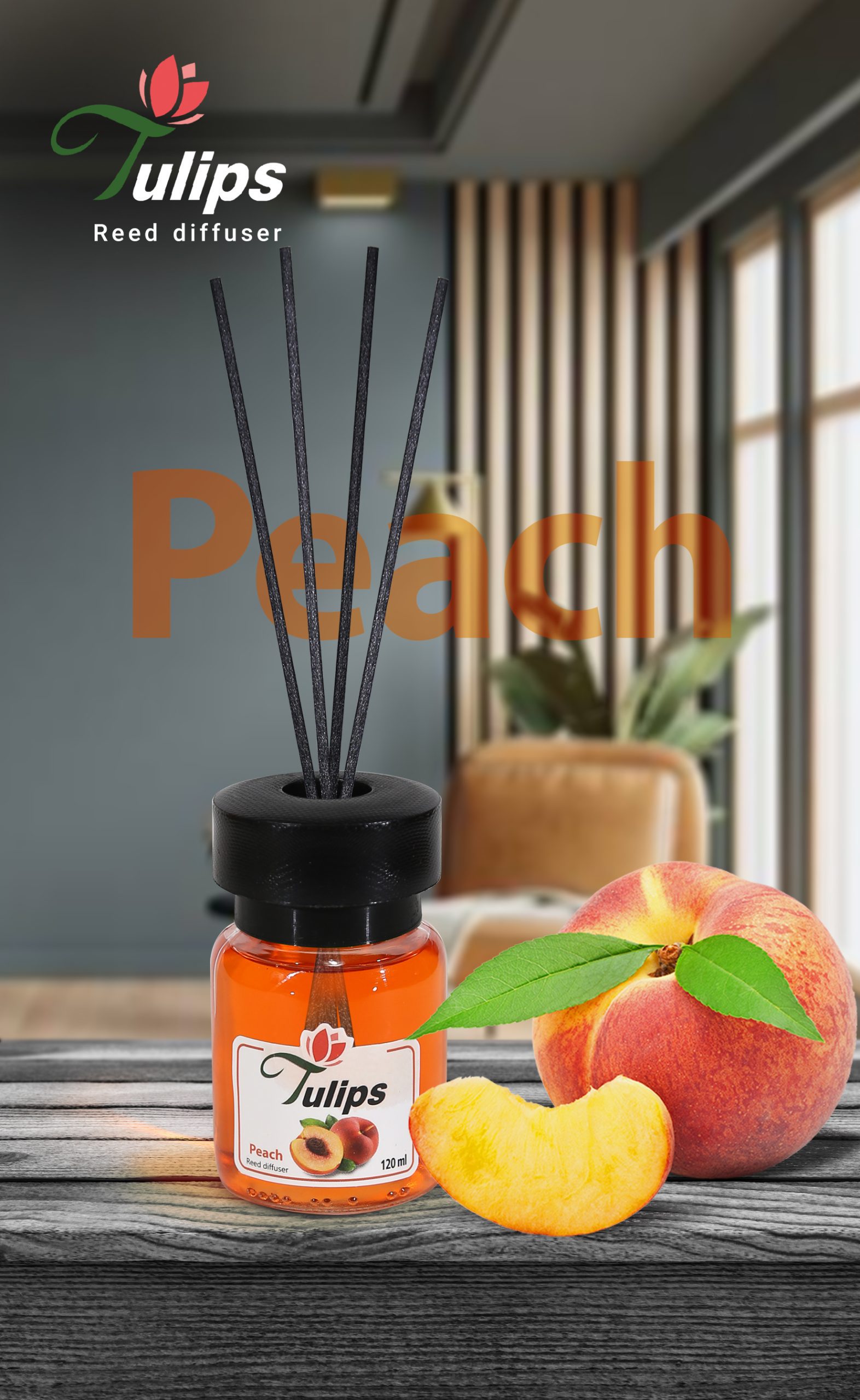 خوشبوکننده هوا رایحه هلو 120 میلی‌لیتر - تولیپس