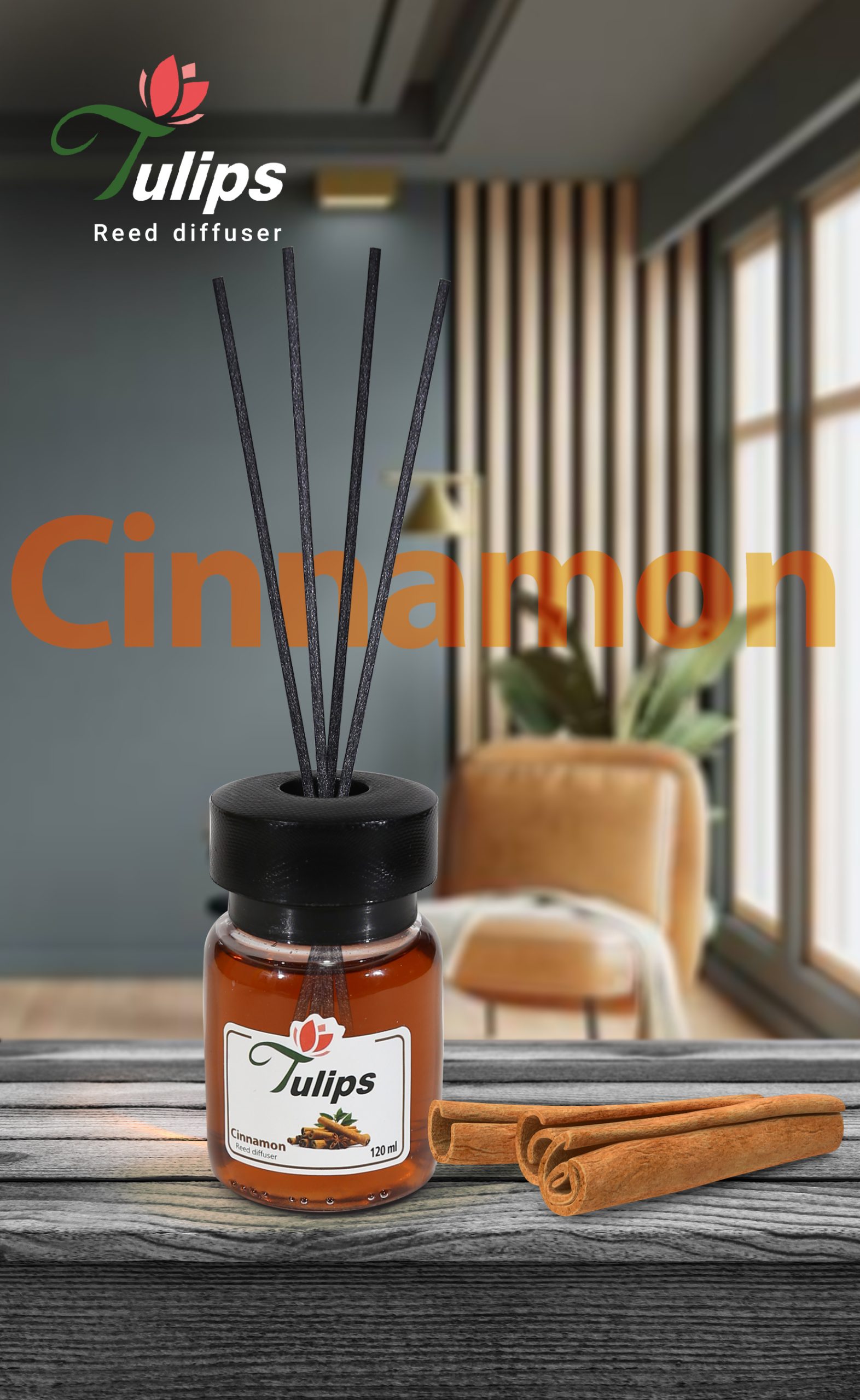 خوشبوکننده هوا رایحه دارچین 120 میلی‌لیتر - تولیپس