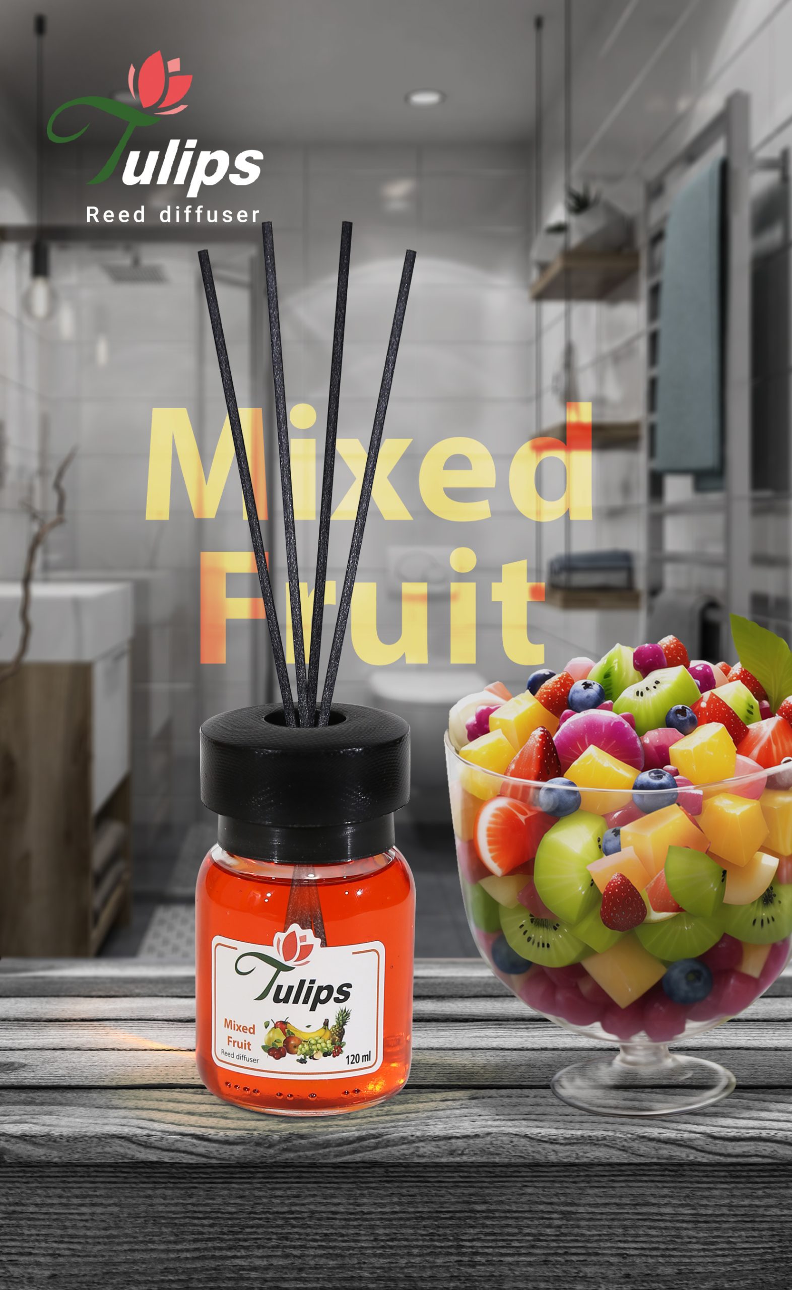 خوشبوکننده هوا رایحه میکس فروت 120 میلی‌لیتر - تولیپس
