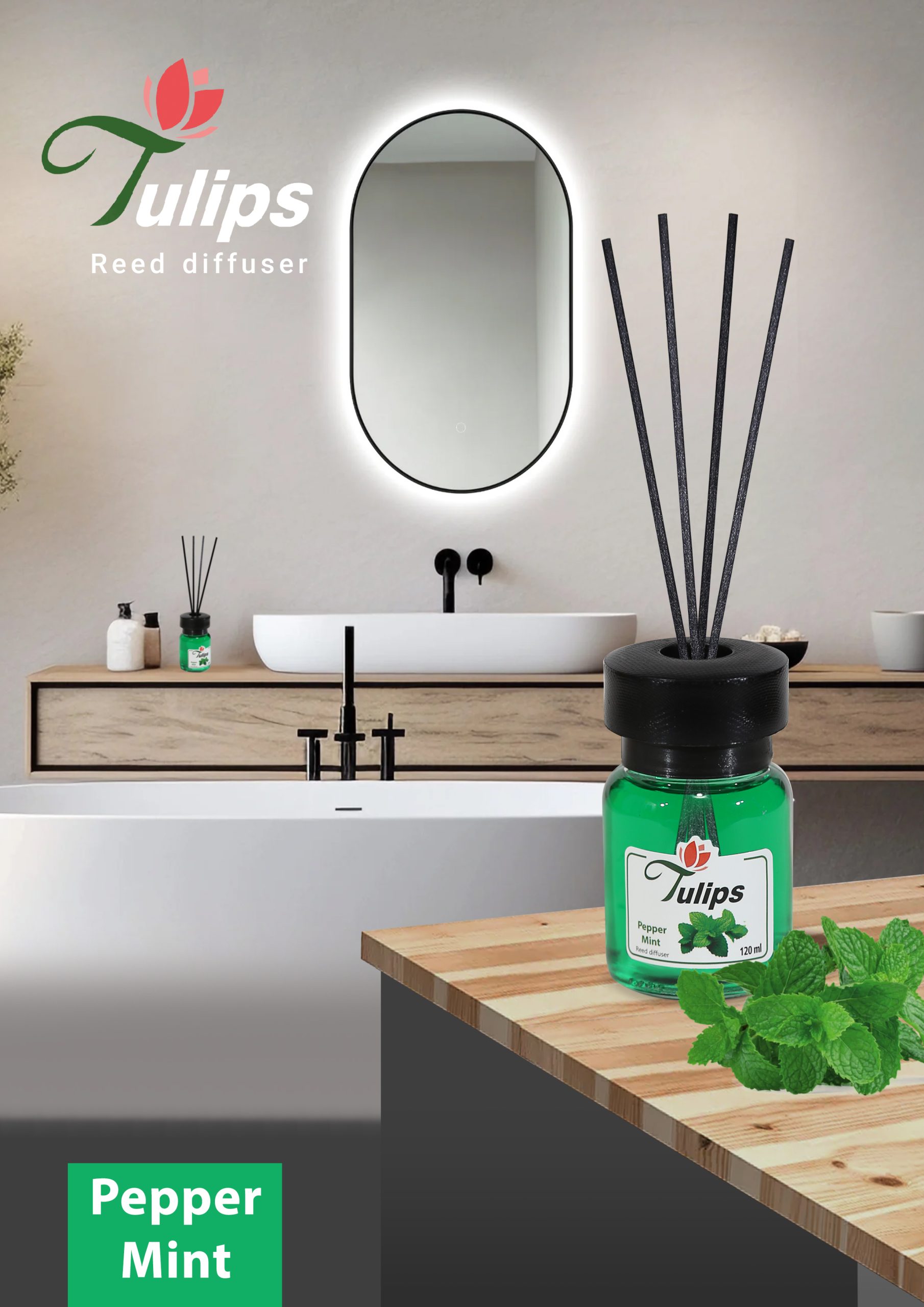 خوشبوکننده هوا رایحه نعناع 120 میلی‌لیتر - تولیپس